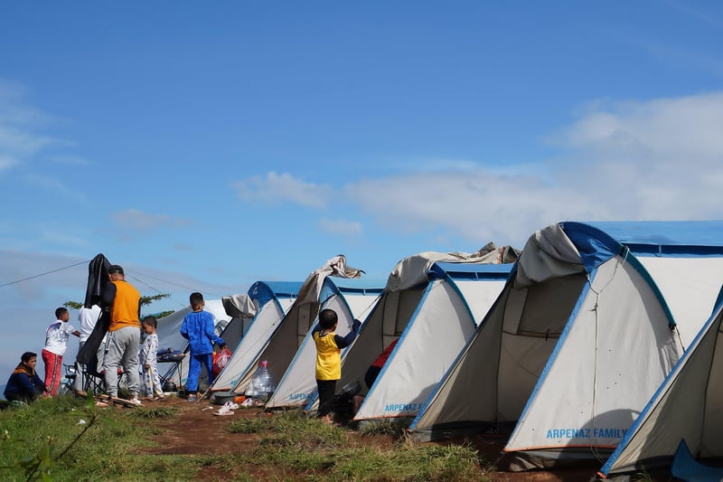 Glamping tent in the wilderness